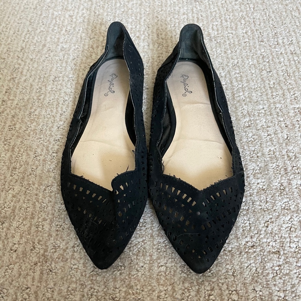 Qupid Black Flats